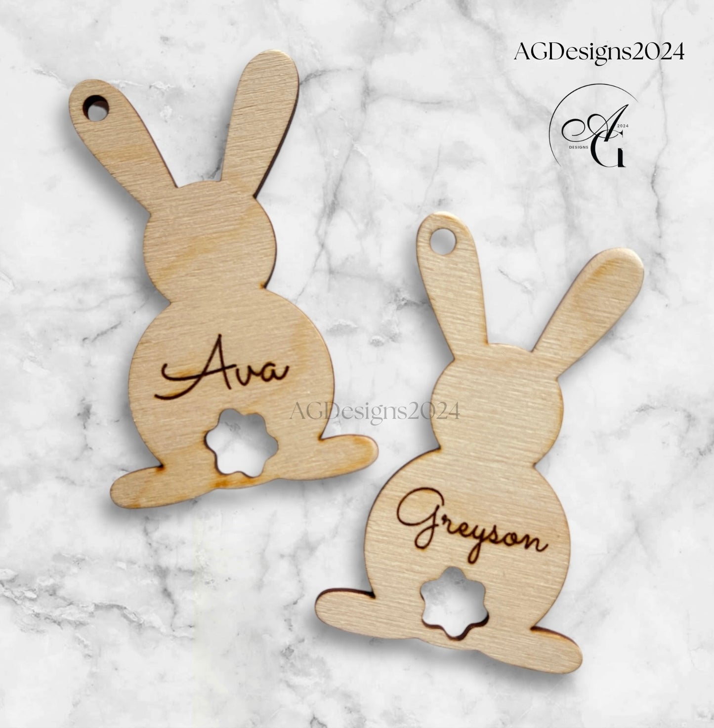 Rustic Easter Bunny Basket Tags