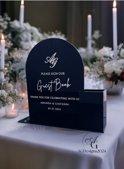 8x10 Guest Book Sign with Pen Holder