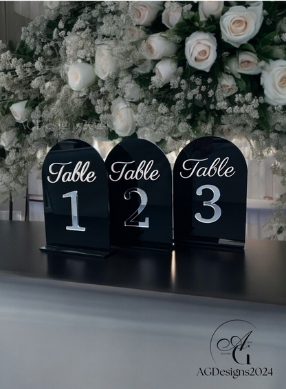 5x7 Arched Acrylic Table Numbers