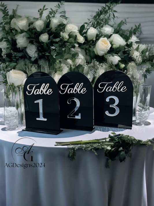 5x7 Arched Acrylic Table Numbers