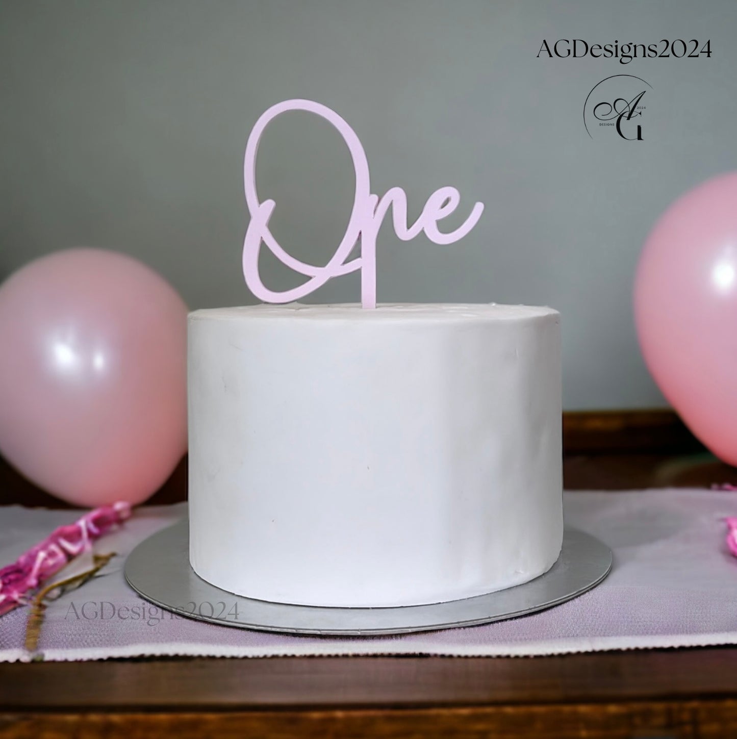 Script Number Cake Topper