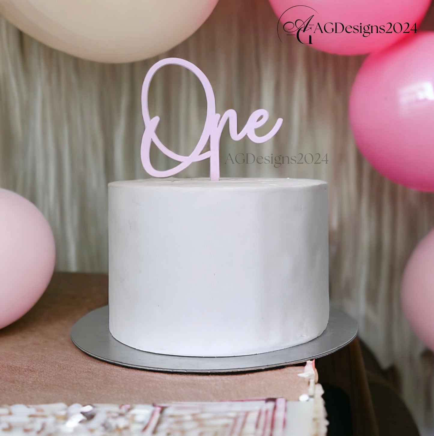 Script Number Cake Topper