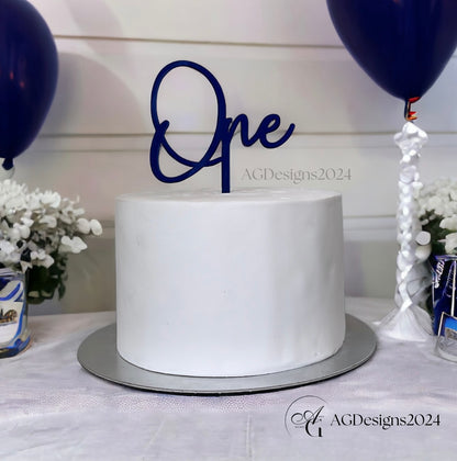 Script Number Cake Topper