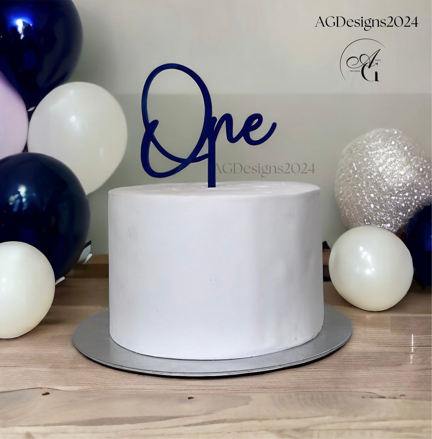 Script Number Cake Topper